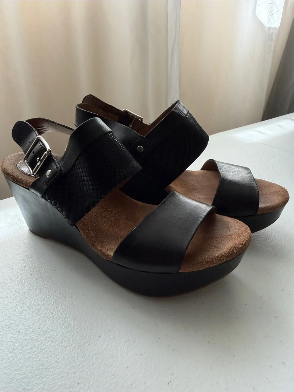 Clark’s Wedge Sandals with Adjustable Straps